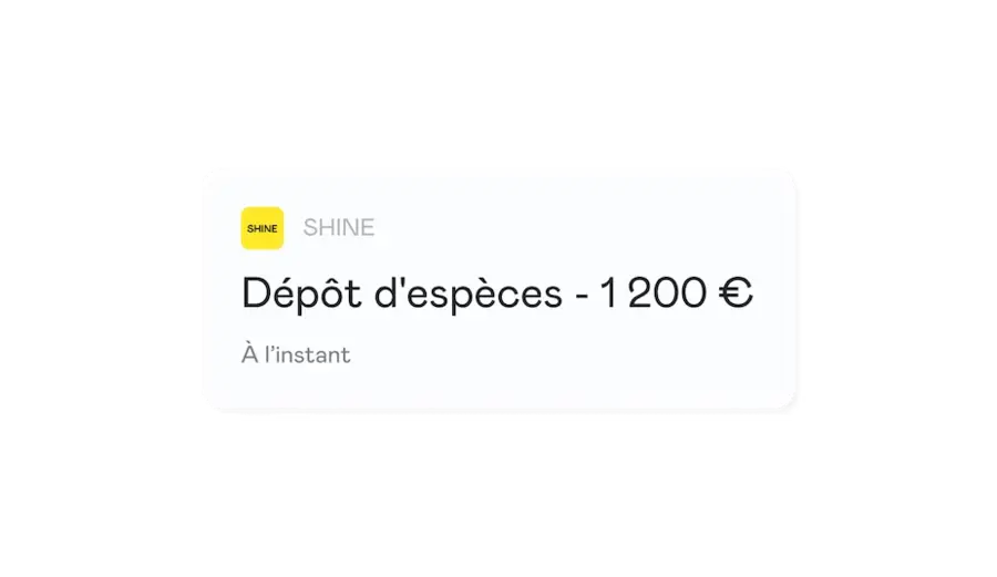 Dépôt d'espèces chez Shine