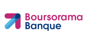 Boursorama banque Logo. la banque en ligne avec vous.