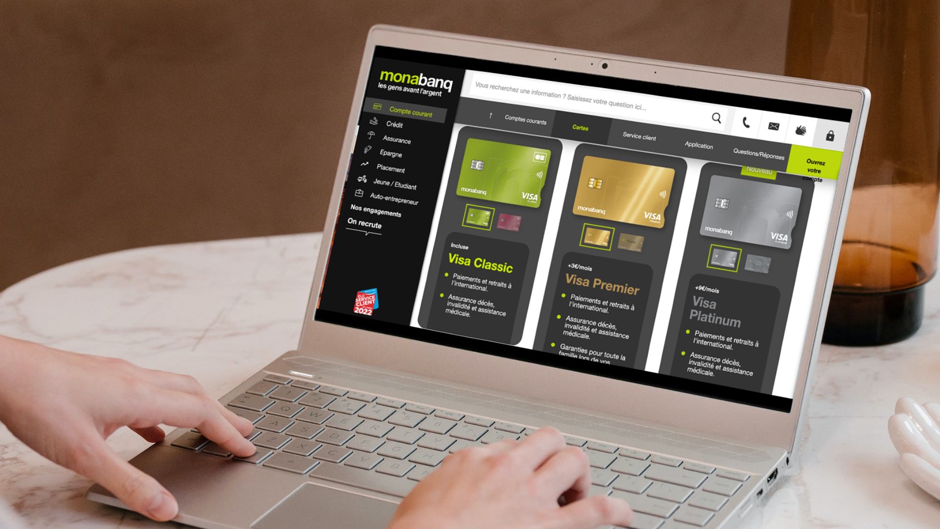 Toutes les cartes disponibles chez Monabanq