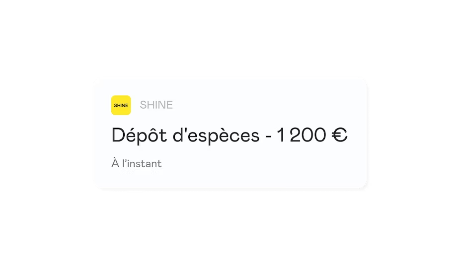 Dépôt d'espèces chez Shine