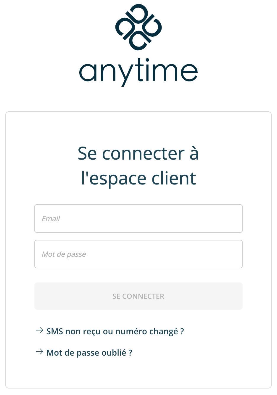 Se connecter à son espace client Anytime