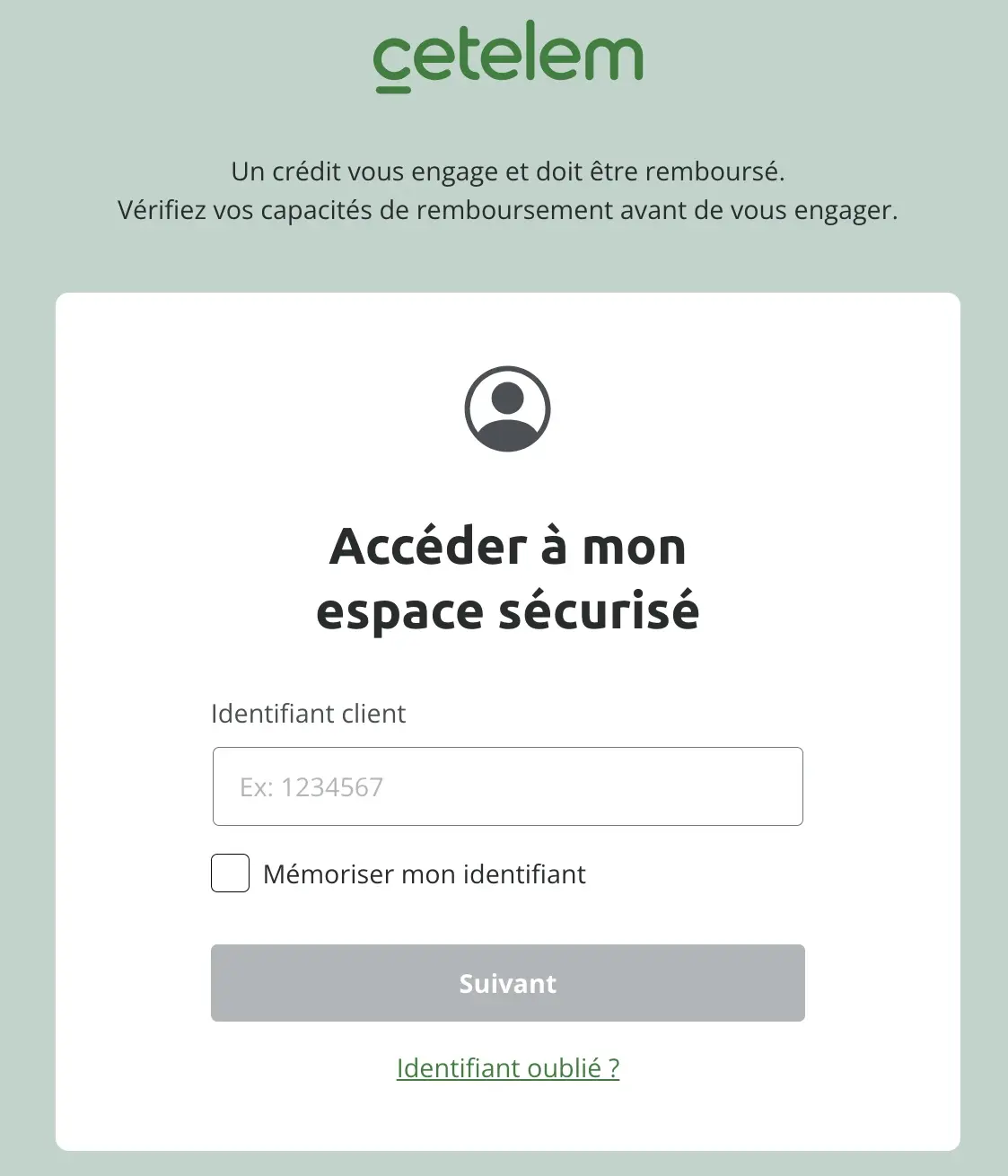 L'espace client Cetelem