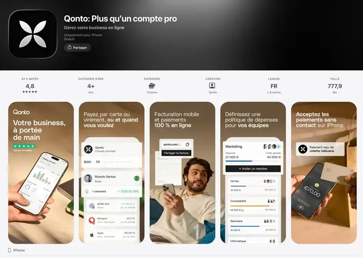 Qonto Application Mobile